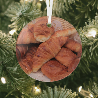 Croissants Christmas Glass Tree Decoration