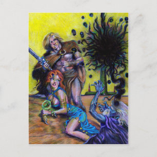 Crom and the Warlock of Sharrador Book Cover Postcard