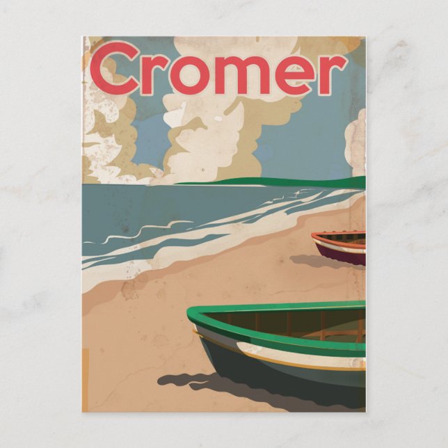 Cromer Vintage locomotive Travel Poster Postcard (Front)