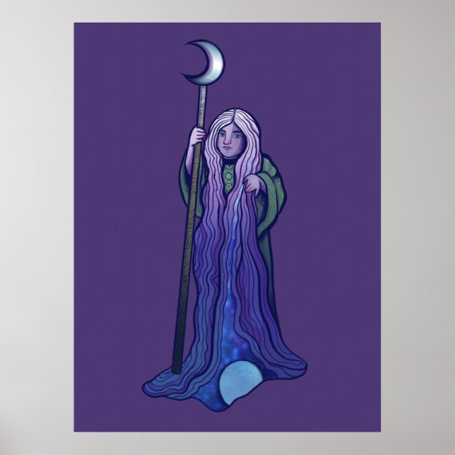 Crone Moon Goddess Pagan Art Wiccan  Poster (Front)