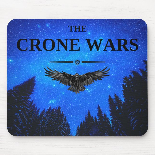 Crone Wars mousepad - crow in flight (Front)