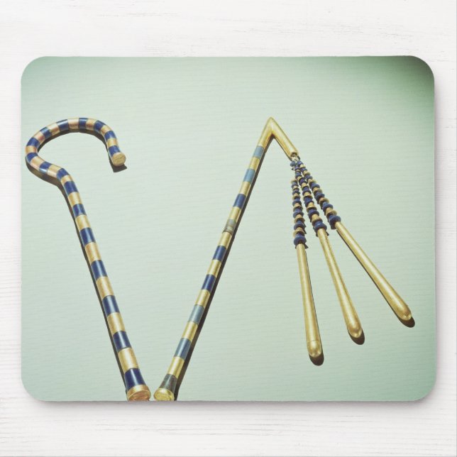 Crook and flail, from the Tomb of Tutankhamun Mouse Pad (Front)