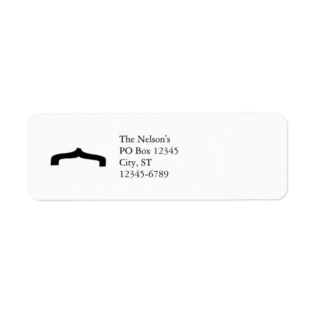 Crooked Font Moustache Return Address Label (Front)