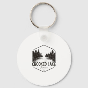 Crooked Lake Indiana Outdoors Vintage 2 Key Ring