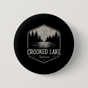 Crooked Lake Indiana Outdoors Vintage 6 Cm Round Badge