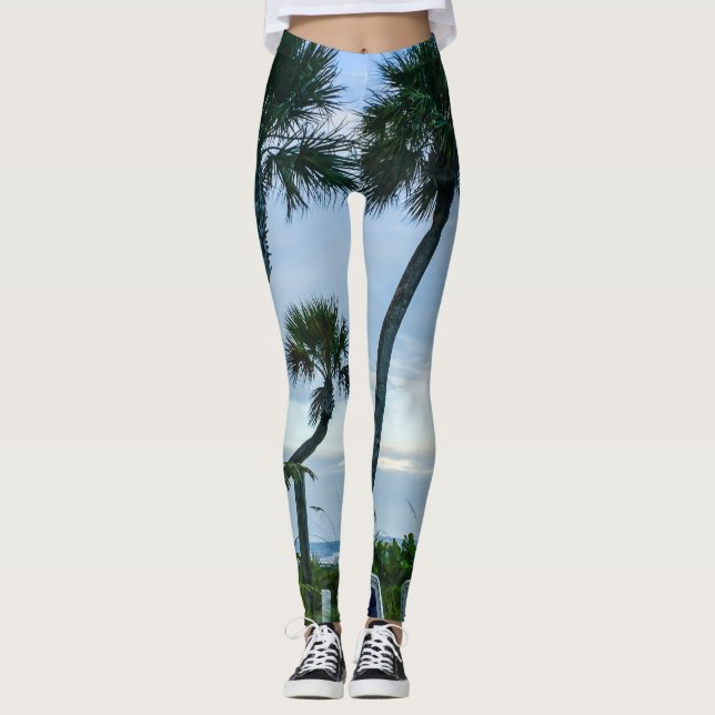 Crooked Palm Trees Leggings (Front)