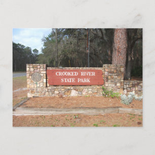 Crooked River State Park Entrance Sign, Georgia Postcard