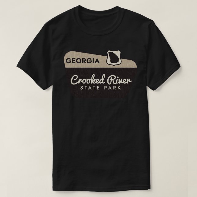 Crooked River State Park Georgia Welcome Sign T-Shirt (Design Front)