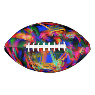 Crooked stained squares with coloured 'brushstroke football