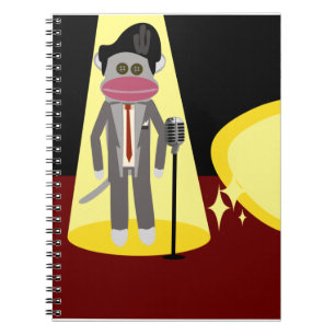 Crooner Fun Fifties Retro Singer Sock Monkey Notebook