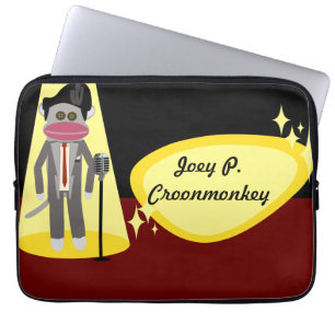 Crooner Sock Monkey Deluxe Laptop Sleeve