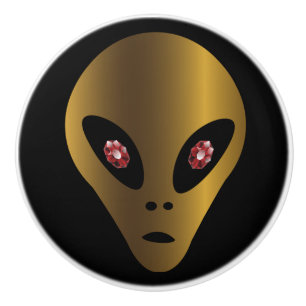 Crop Circle Gold Ancient Alien Ceramic Knob