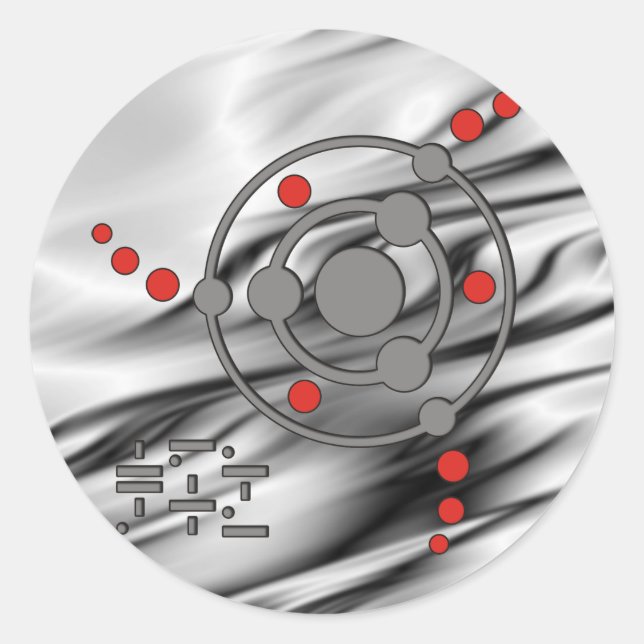 crop circle II | grey waves Classic Round Sticker (Front)