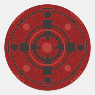 crop circle III   dark red splatter Classic Round Sticker