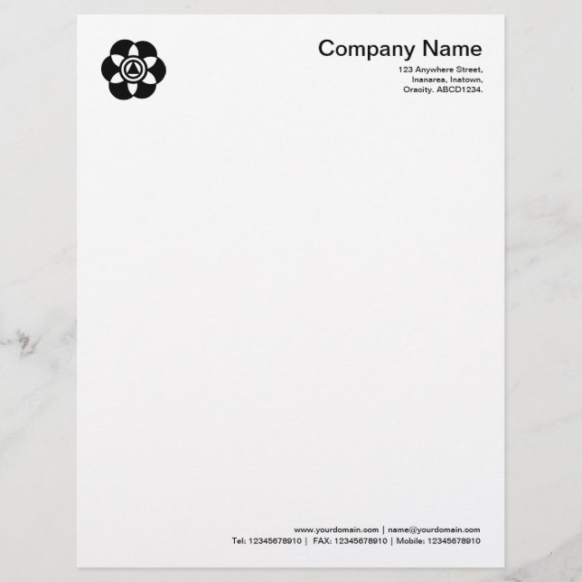 Crop Circle Symbol 02 - Black Personalized Letterhead (Front)