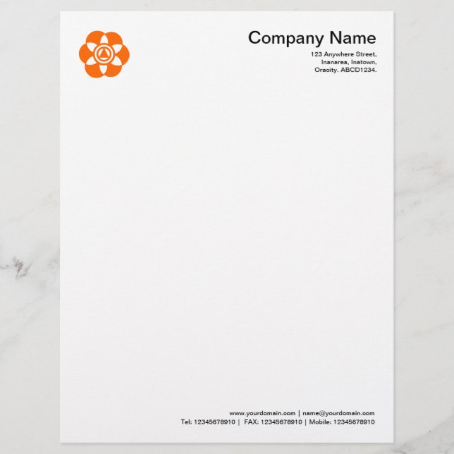 Crop Circle Symbol 02 - Orange Personalized Letterhead (Front)