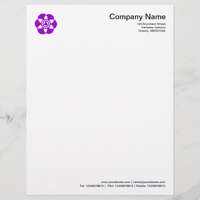 Crop Circle Symbol 02 - Purple Custom Letterhead (Front)
