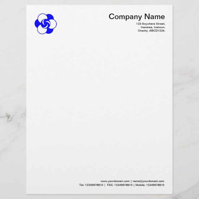 Crop Circle Symbol 04 - Blue Personalised Letterhead (Front)