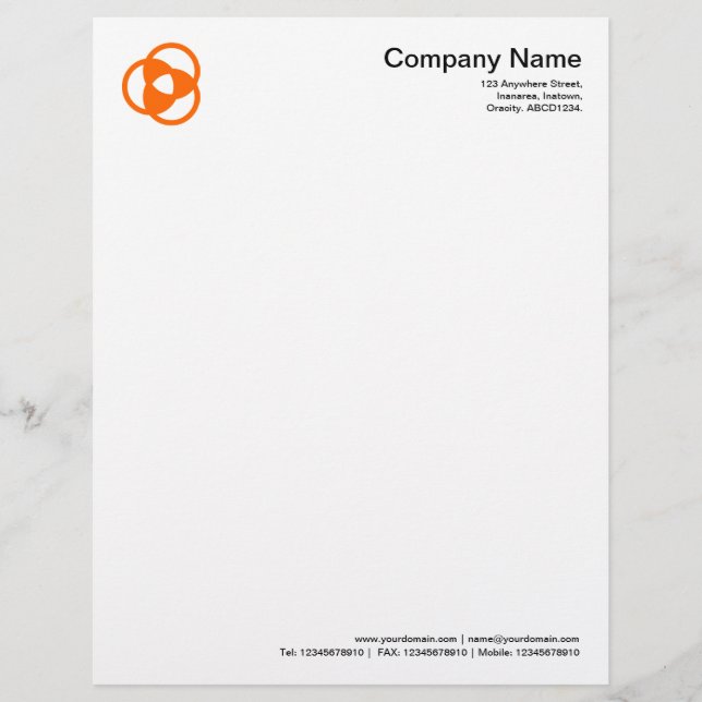 Crop Circle Symbol 05 - Orange Letterhead Design (Front)