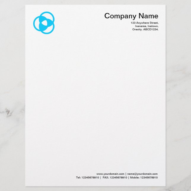 Crop Circle Symbol 05 - Sky Blue Customised Letterhead (Front)