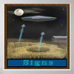 Crop circle ufo poster