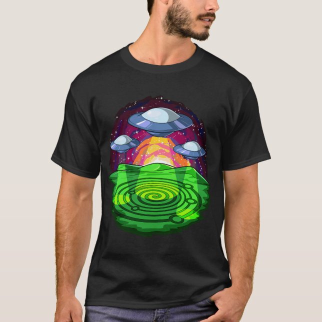 Crop Circles Alien Abduction T-Shirt (Front)