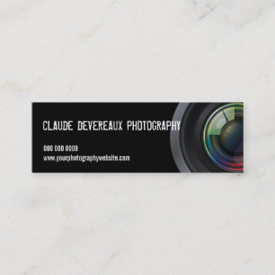 Cropped Camera Lens Photographers Mini Business Card