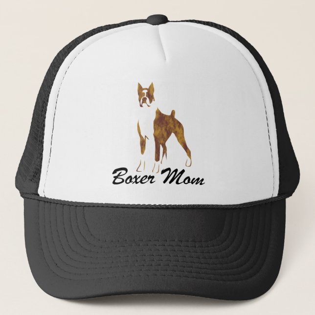 Cropped Ear Boxer Mum Trucker Hat (Front)