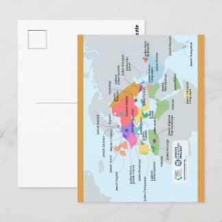 Cropped Map of Jewish languages Postcard
