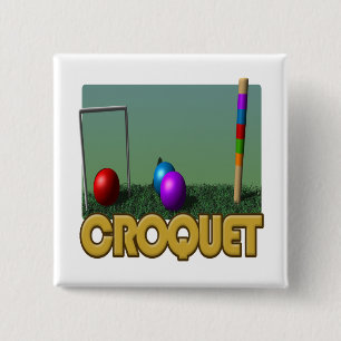 Croquet 5 15 cm square badge