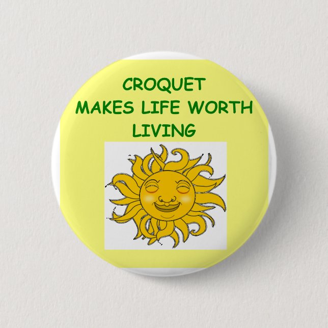 croquet 6 cm round badge (Front)
