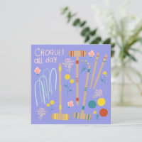 CROQUET ALL DAY Lawn Games Cute Greeting Note Card