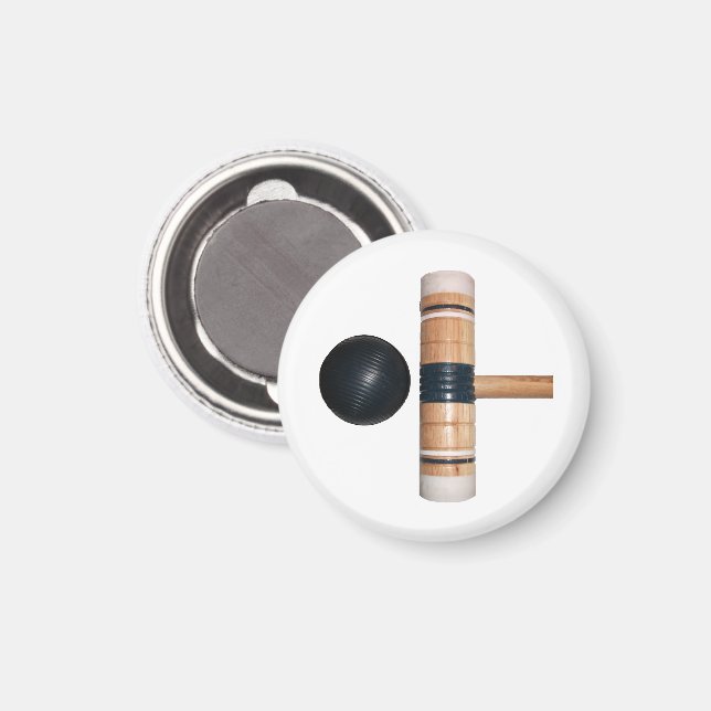 Croquet Ball and Mallet Magnet (Front/Back)