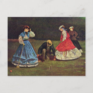 Croquet By Homer Winslow (Best Quality) Postcard