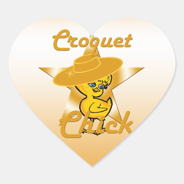 Croquet Chick #10 Heart Sticker (Front)