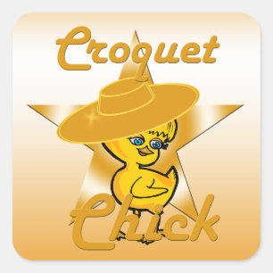 Croquet Chick #10 Square Sticker
