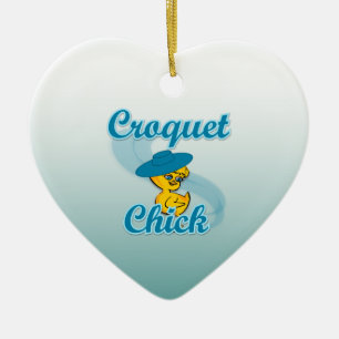 Croquet Chick #3 Ceramic Ornament
