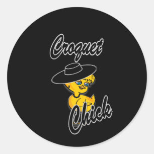 Croquet Chick #4 Classic Round Sticker