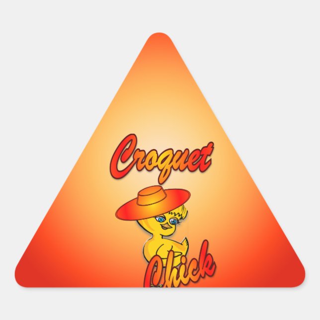 Croquet Chick #5 Triangle Sticker (Front)