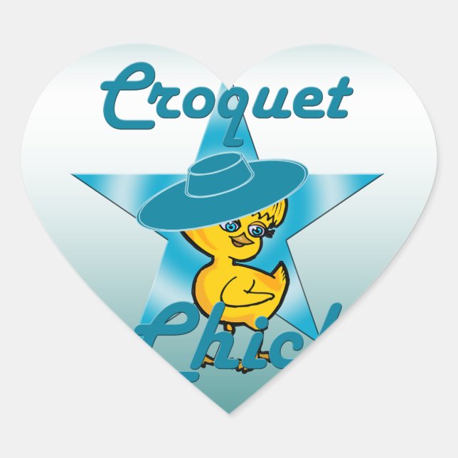 Croquet Chick #7 Heart Sticker (Front)