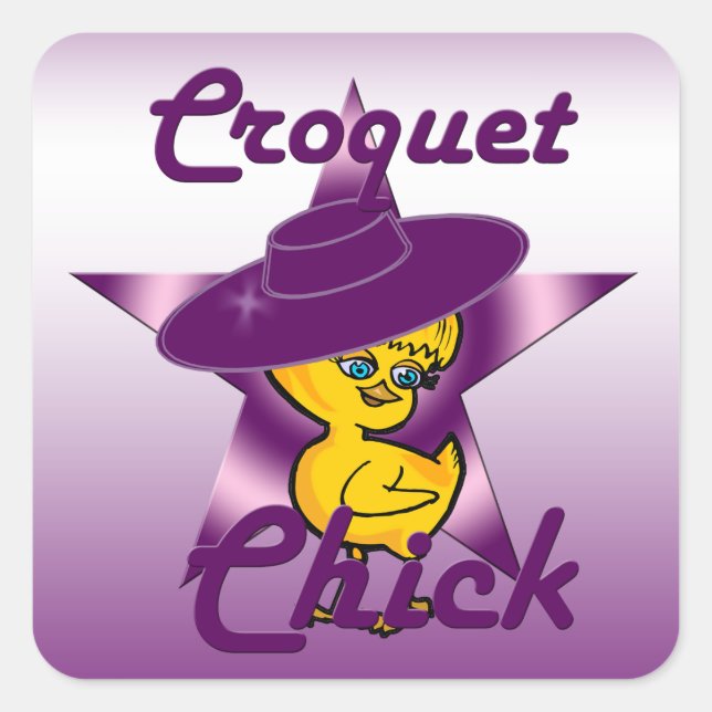 Croquet Chick #9 Square Sticker (Front)