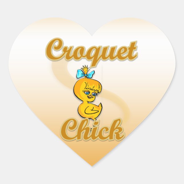 Croquet Chick Heart Sticker (Front)