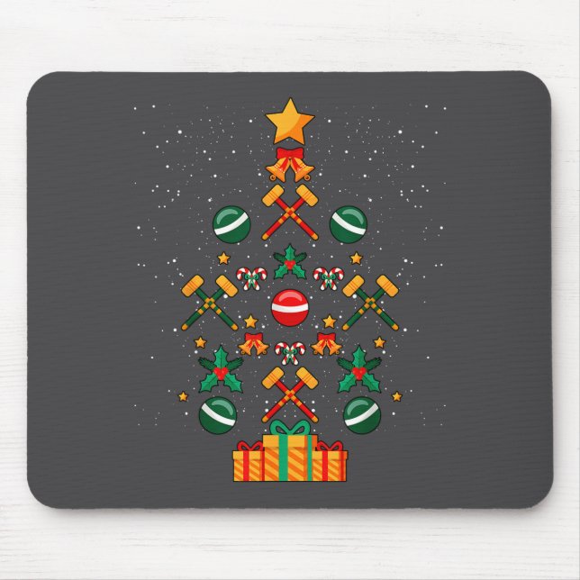 Croquet Christmas Tree Xmas  Mouse Pad (Front)