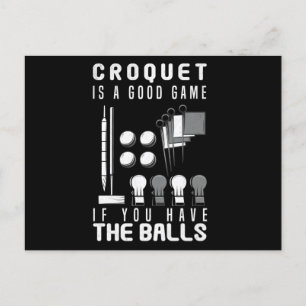 Croquet Game Balls Croquet Player Mallet & Wicket Postcard