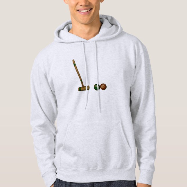Croquet Mallet and Balls Hoodie (Front)