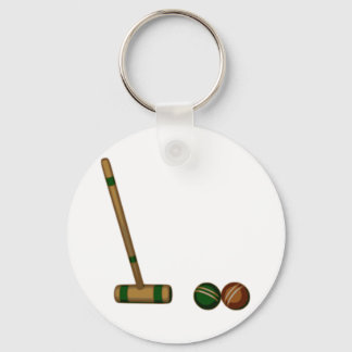 Croquet Mallet and Balls Key Ring