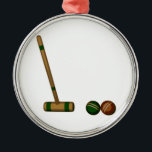 Croquet Mallet and Balls Metal Tree Decoration<br><div class="desc">Croquet Mallet and Balls</div>