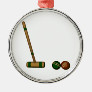 Croquet Mallet and Balls Metal Tree Decoration