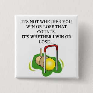 CROQUET player 15 Cm Square Badge