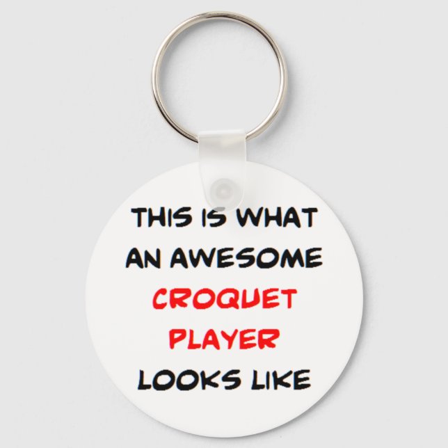 croquet player, awesome key ring (Front)